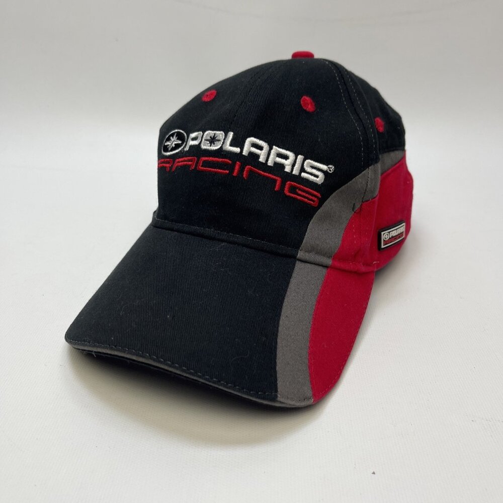 Y2K Polaris Racing Red / Black / Grey Adjustable Cap Motorsports Moto Quad